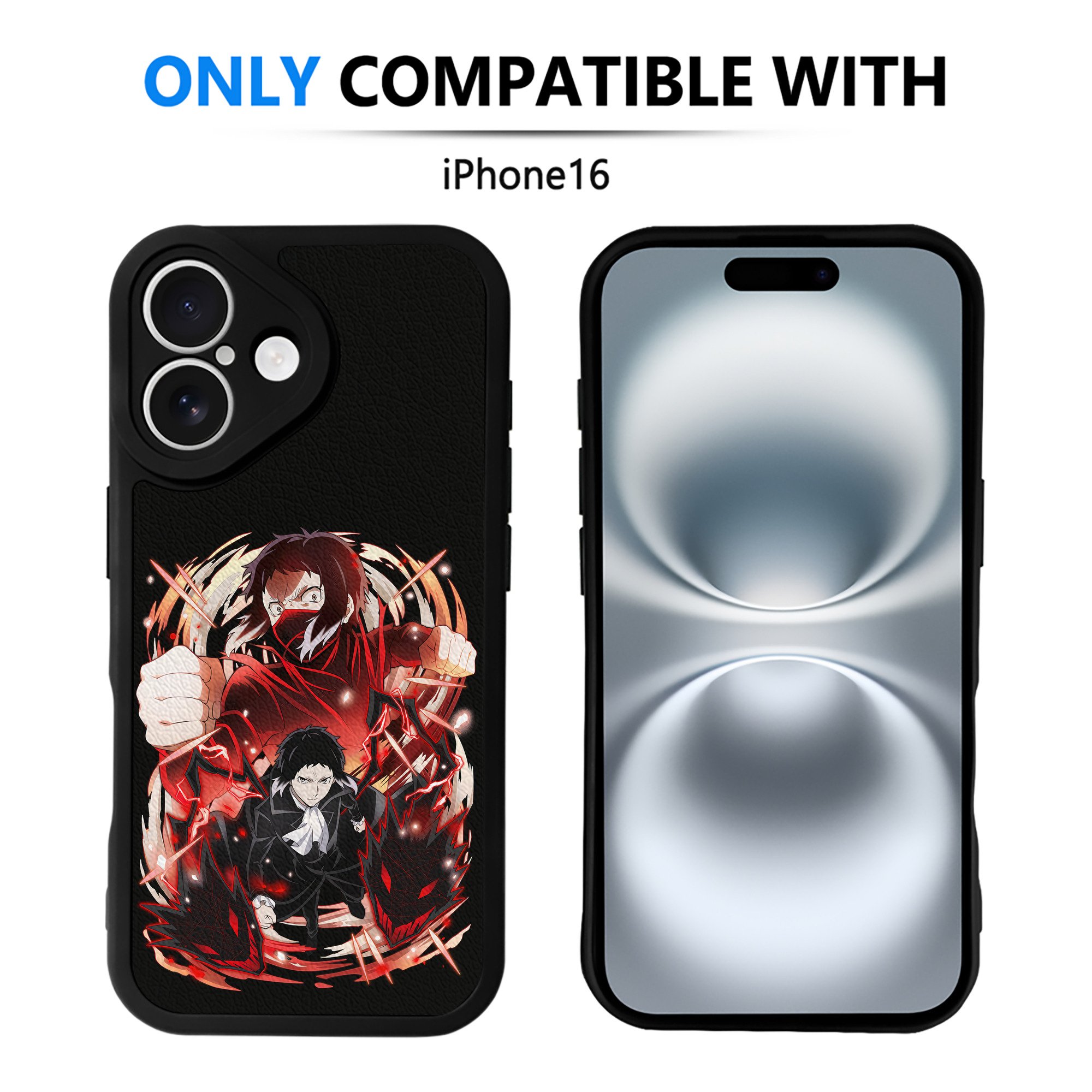 （画像用） 文豪ストレイドッグス Bungo Stray Dogs 【iPhone 16シリーズ対応】シリコンスマホケース（レザー調） 材質：シリコン